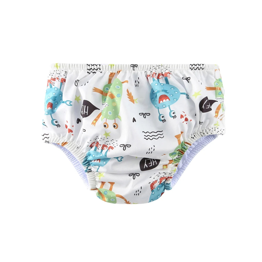 Couche de Piscine Imperméable Bébé - Maillot de Bain Réutilisable 0-3 Ans, Nombreux Motifs