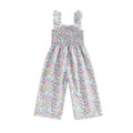 Combi-Short Floral Sans Manches Bébé Fille - Salopette Jambes Larges Été, 12M-4T
