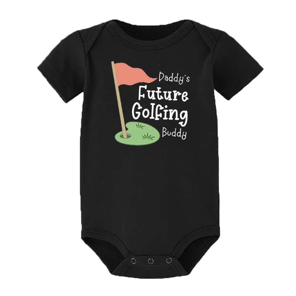 Body Bébé Imprimé 'Futur Copain de Golf de Papa' - Barboteuse Manches Courtes Nouveau-né, Cadeau Naissance