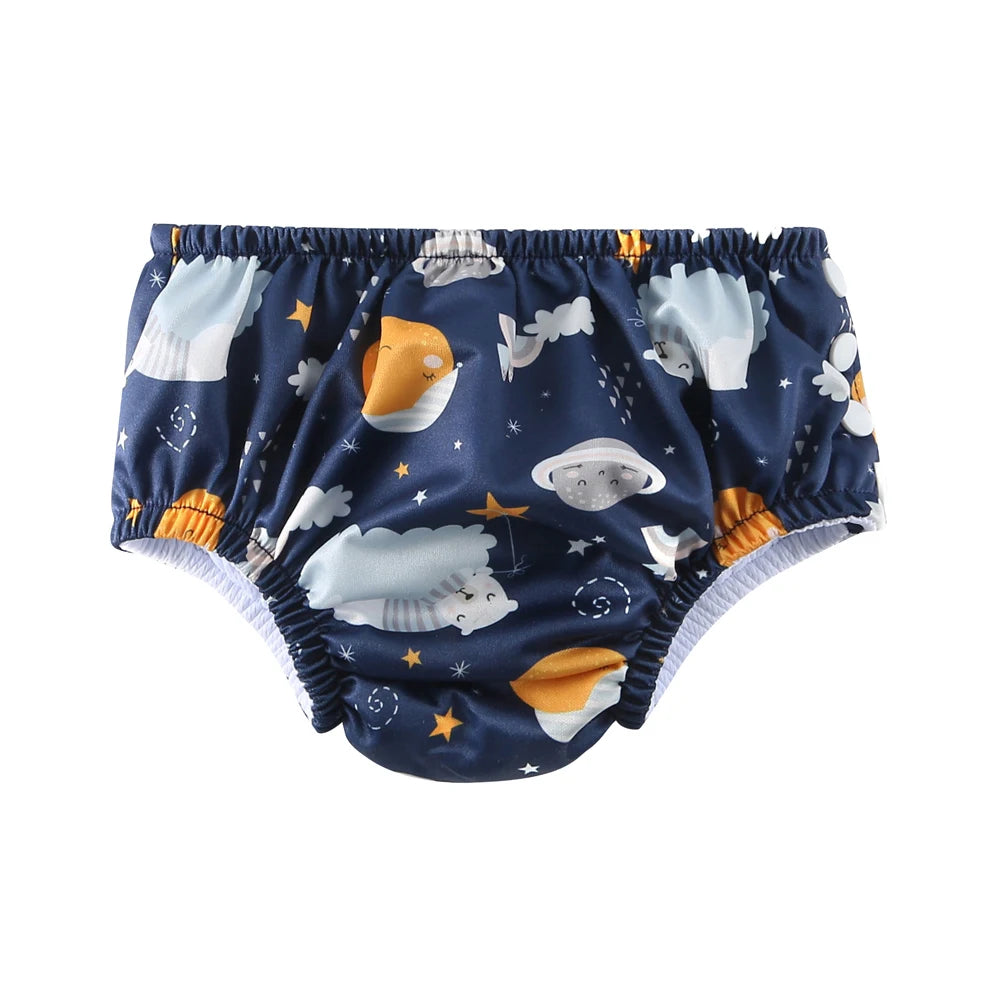 Couche de Bain Réutilisable Bébé - Maillot de Bain Dessin Animé Réglable Fille Garçon, Été