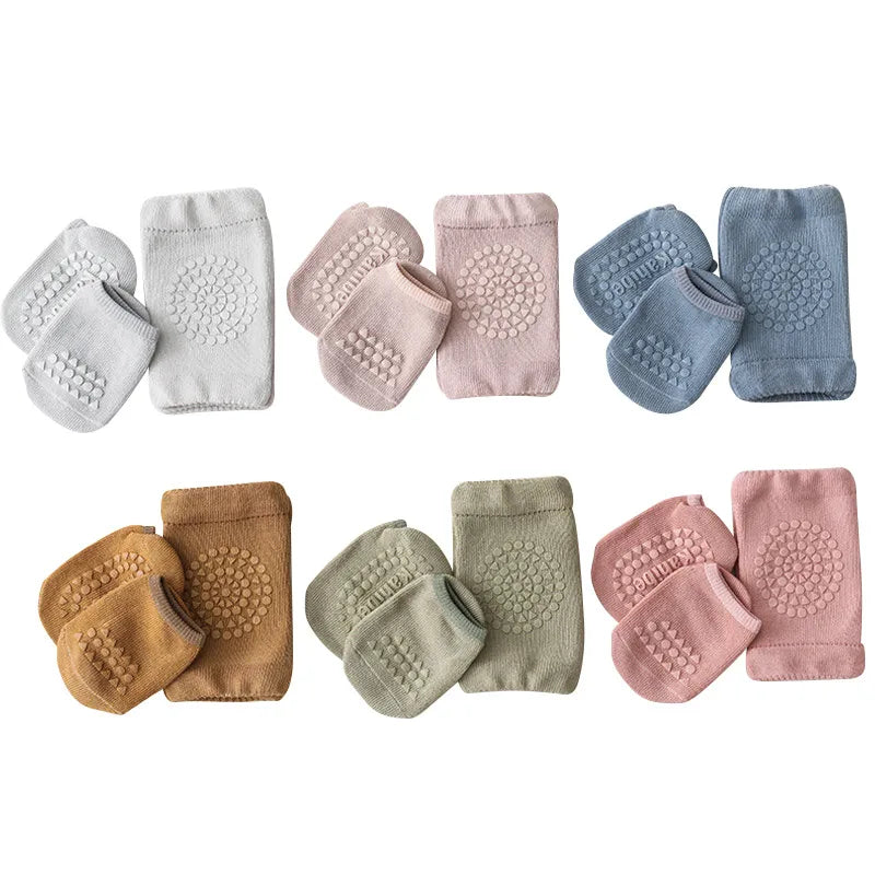 Set Genouillères + Chaussettes Antidérapantes Bébé - Protection Genou pour Ramper, Fille Garçon 0-3 Ans