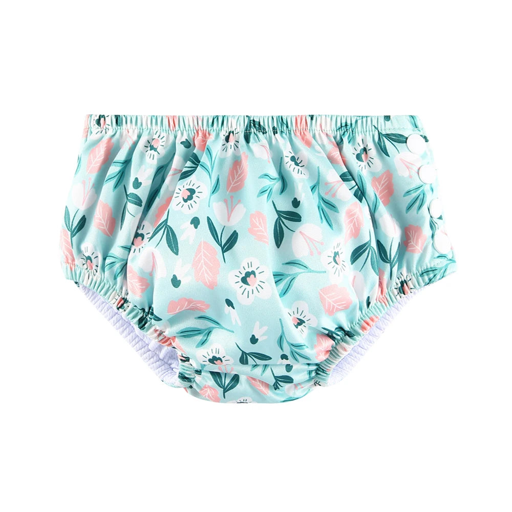 Couche de Bain Réutilisable Bébé - Maillot de Bain Dessin Animé Réglable Fille Garçon, Été