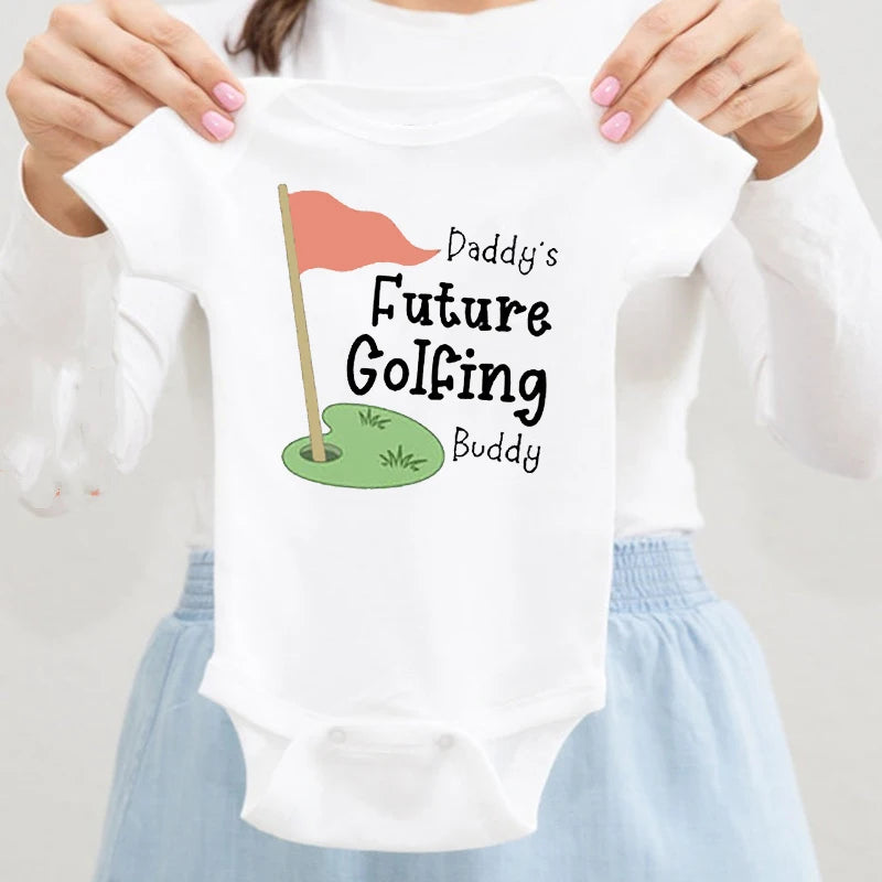 Body Bébé Imprimé 'Futur Copain de Golf de Papa' - Barboteuse Manches Courtes Nouveau-né, Cadeau Naissance