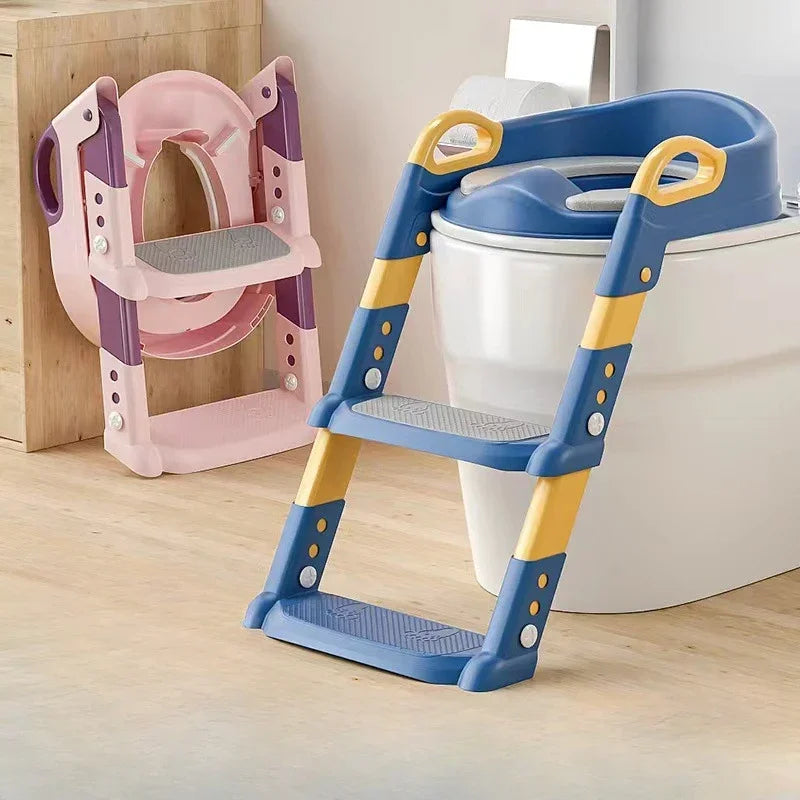 Réducteur WC avec Marche-Pied Enfant - Siège de Toilette Pliable Bébé Fille Garçon