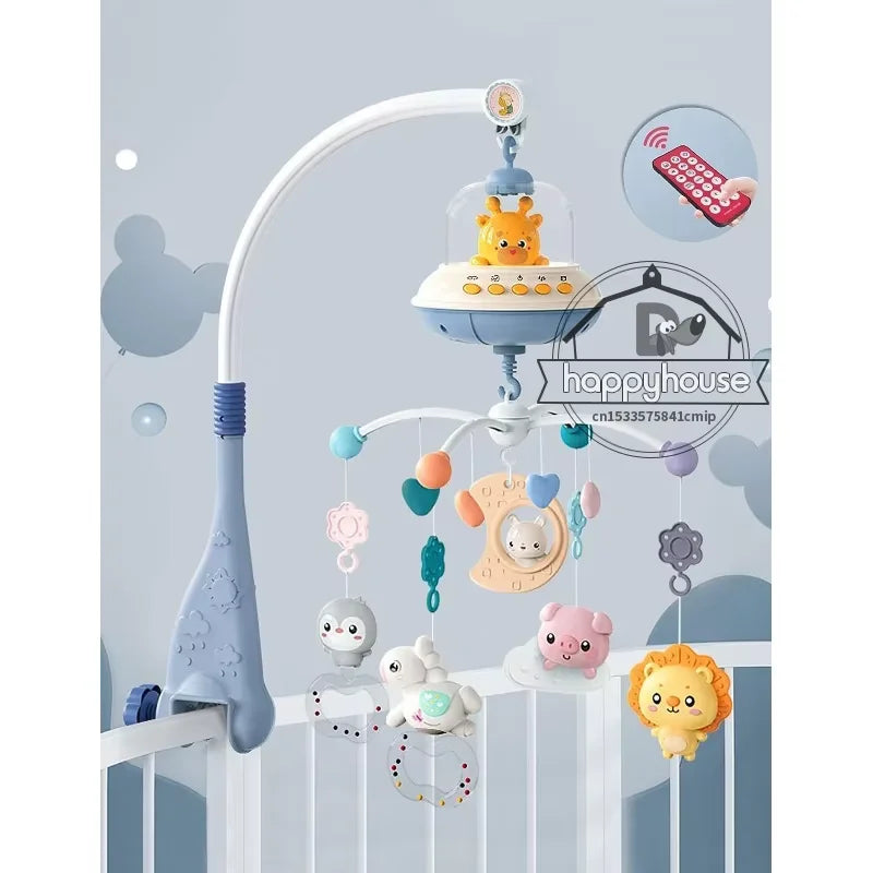 Mobile Musical pour Lit Bébé - Jouet avec Lumières, Musique et Projection, Télécommande Incluse