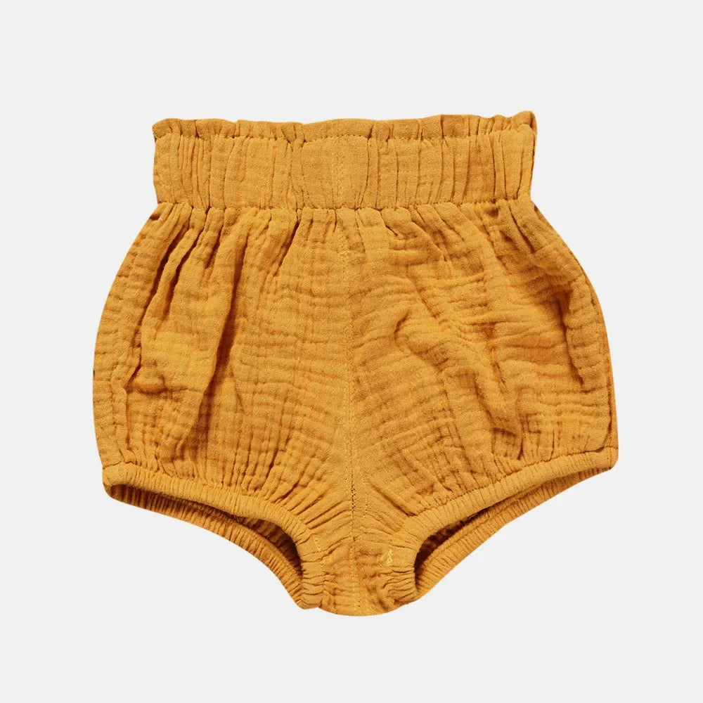 Short Bébé Coton Lin - Pantalon Court Confortable Fille Garçon, 3 Mois à 6 Ans, Été