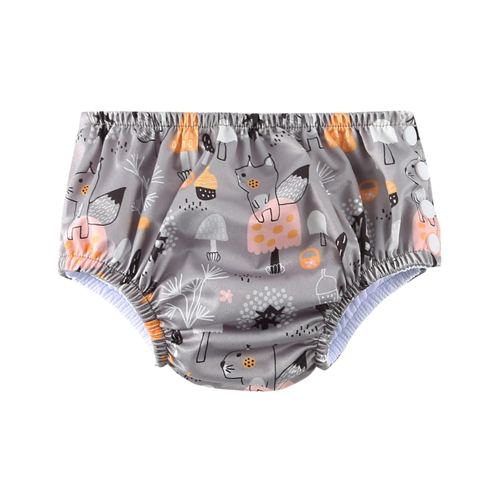Couche de Bain Réutilisable Bébé - Maillot de Bain Dessin Animé Réglable Fille Garçon, Été