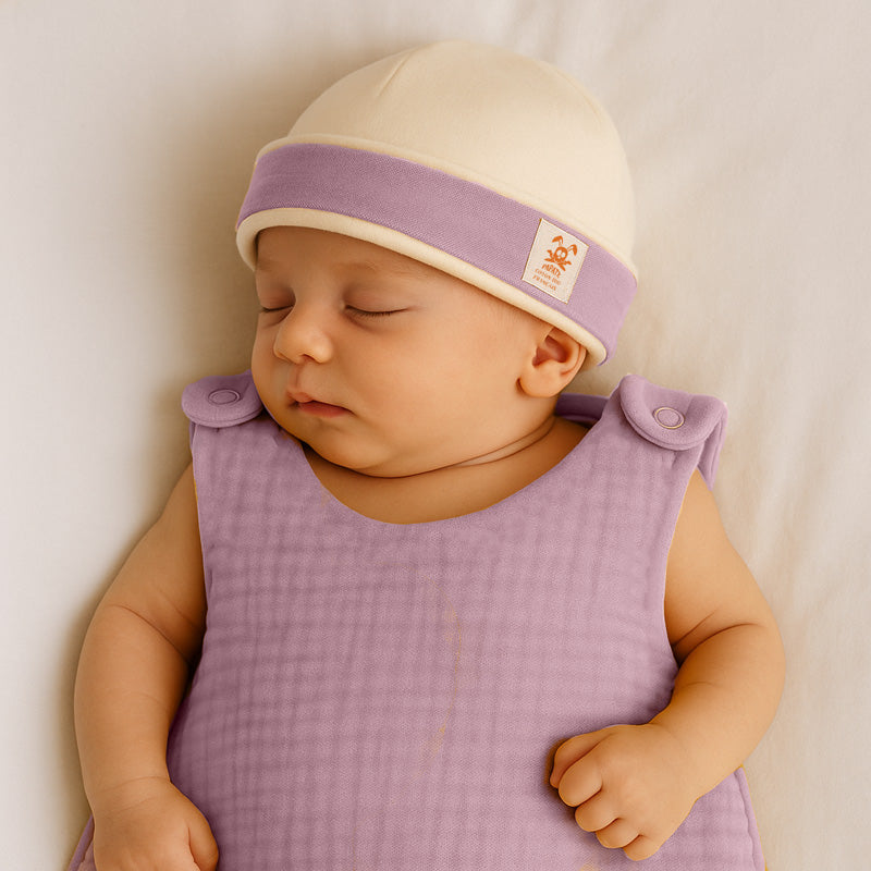 bonnet naissance bio madeinfrance papate rose