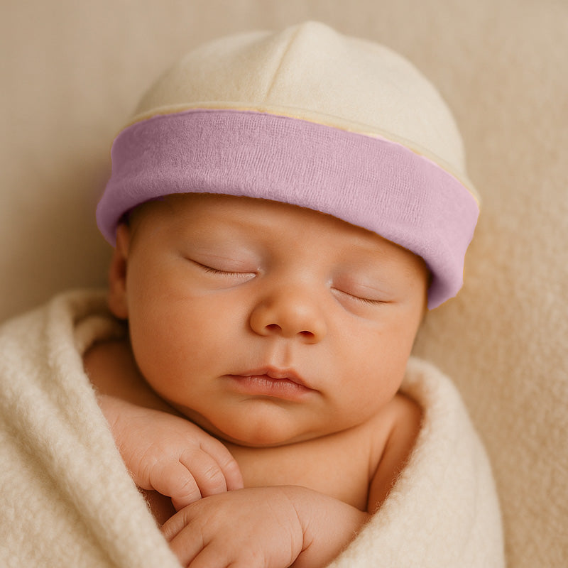 bonnet naissance commun madeinfrance bio papate rose