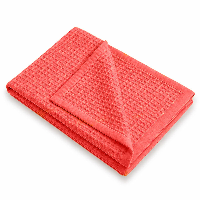couverture nid abeille legere papate fraise gots coton