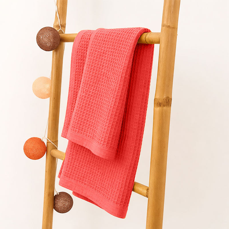 couverture nid abeille legere papate fraise gots coton bio fille