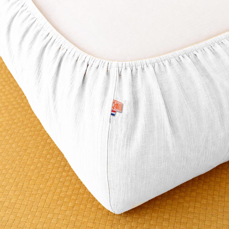 drap housse 60x120 coton bio blanc bébé enfant