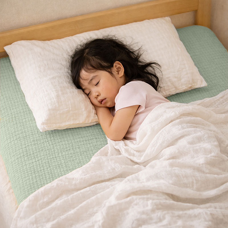 drap housse 60x120 coton bio vert bébé enfant gaze