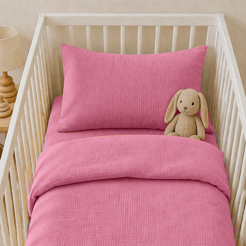 taie oreiller coton biologique bébé rose