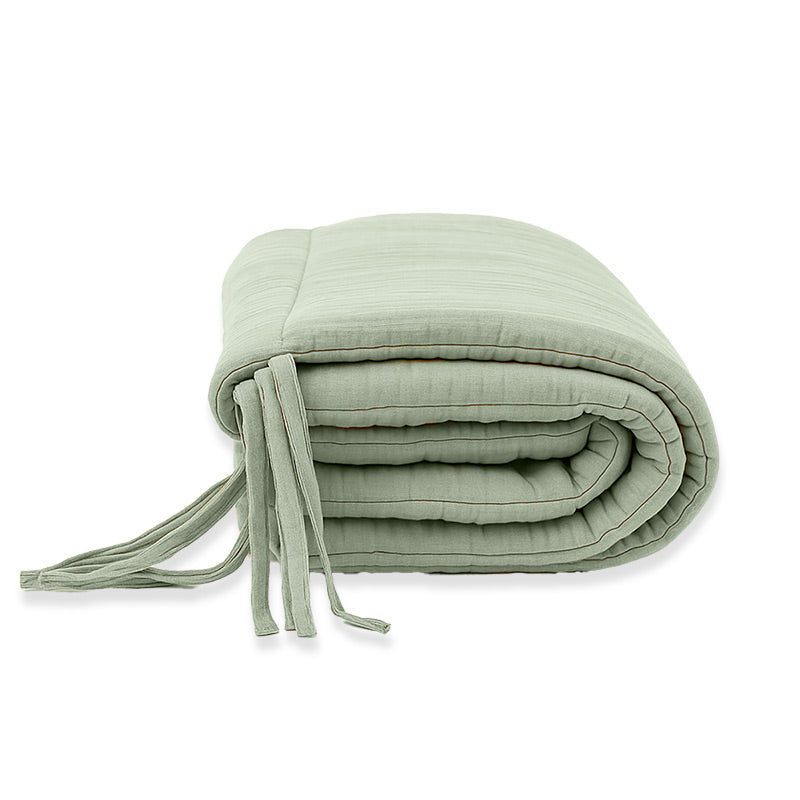 tour de lit vert en coton bio papate